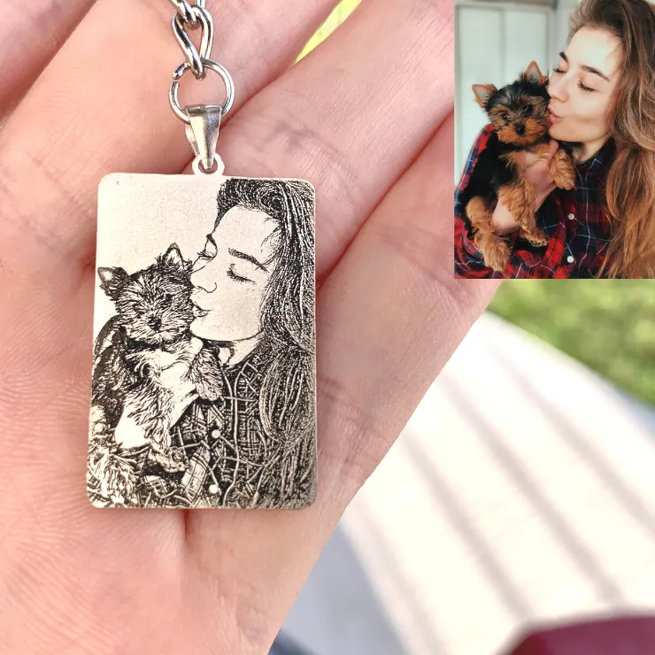 Personalized Rectangle Photo Keychain
