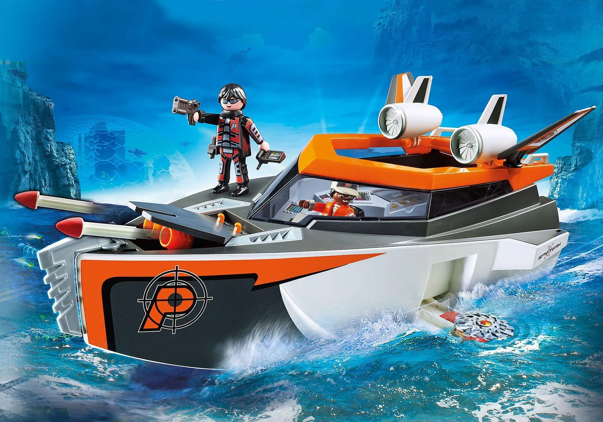 Playmobil 70002 SPY TEAM Turboship Top Agents Playset