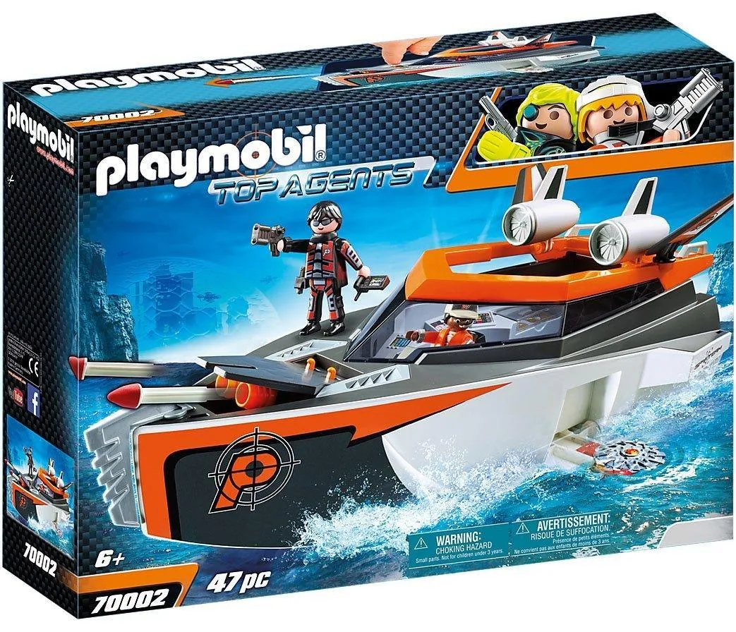 Playmobil 70002 SPY TEAM Turboship Top Agents Playset