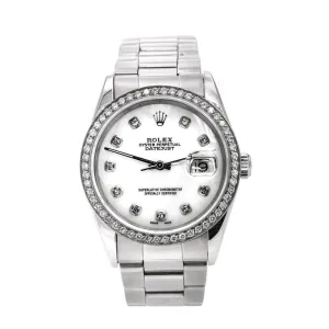 Pre-Owned Rolex 'Lady-DateJust' 36 Diamond & Stainless Steel