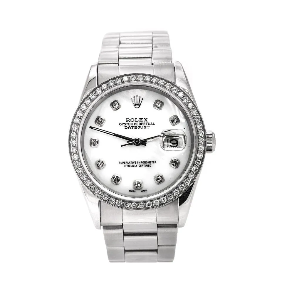 Pre-Owned Rolex 'Lady-DateJust' 36 Diamond & Stainless Steel