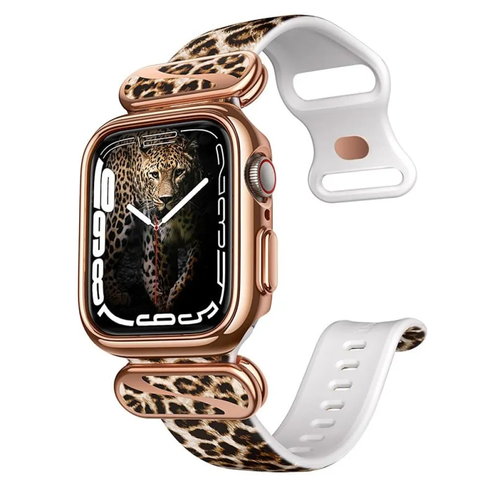 Protective Case with Adjustable Soft Strap Band for Apple Watch 7 6e 5 4