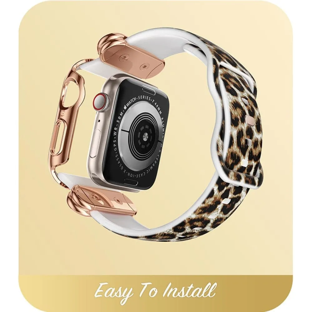 Protective Case with Adjustable Soft Strap Band for Apple Watch 7 6e 5 4