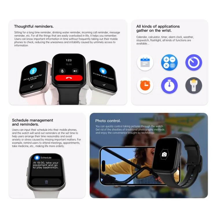 Q23 Pro 1.83 inch Color Screen IP68 Waterproof Bluetooth Call Smart Watch, Support Health Monitoring(White)