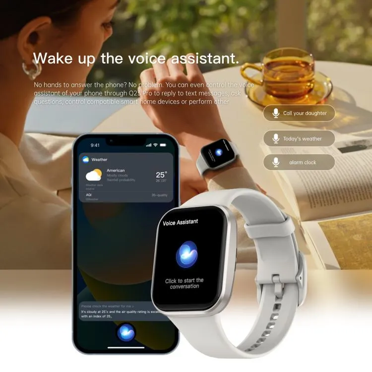 Q23 Pro 1.83 inch Color Screen IP68 Waterproof Bluetooth Call Smart Watch, Support Health Monitoring(White)