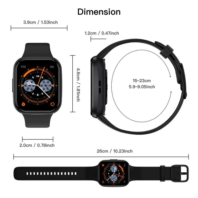 Q23 Pro 1.83 inch Color Screen IP68 Waterproof Bluetooth Call Smart Watch, Support Health Monitoring(White)