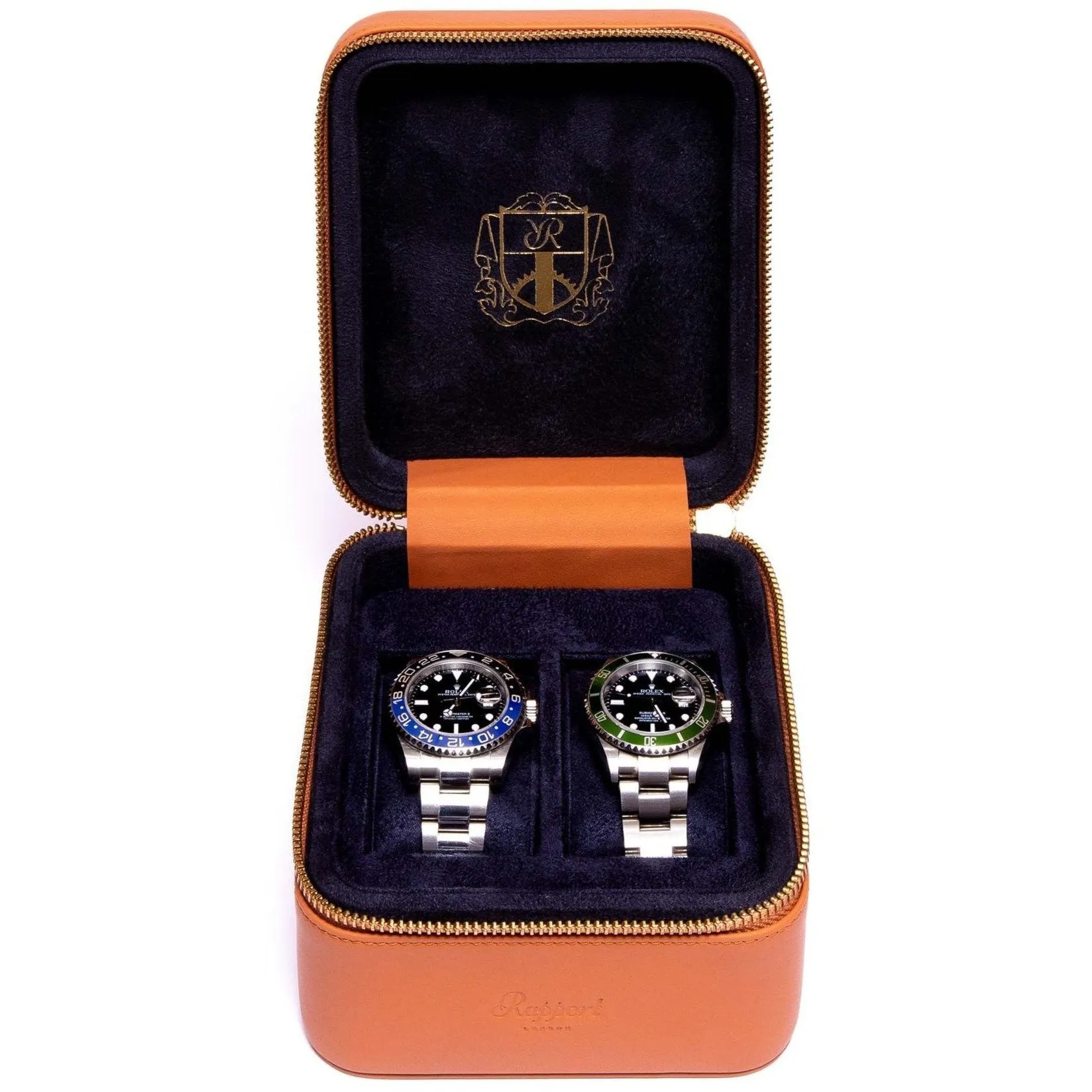 Rapport - Hyde Park Double Watch Case in Tan Leather | D262
