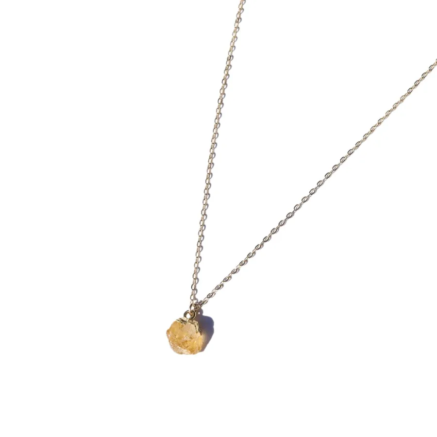 Raw Citrine Chain Necklace