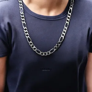 Real 925 Silver Excellent gifting Figaro Men's Neck Chain 24"