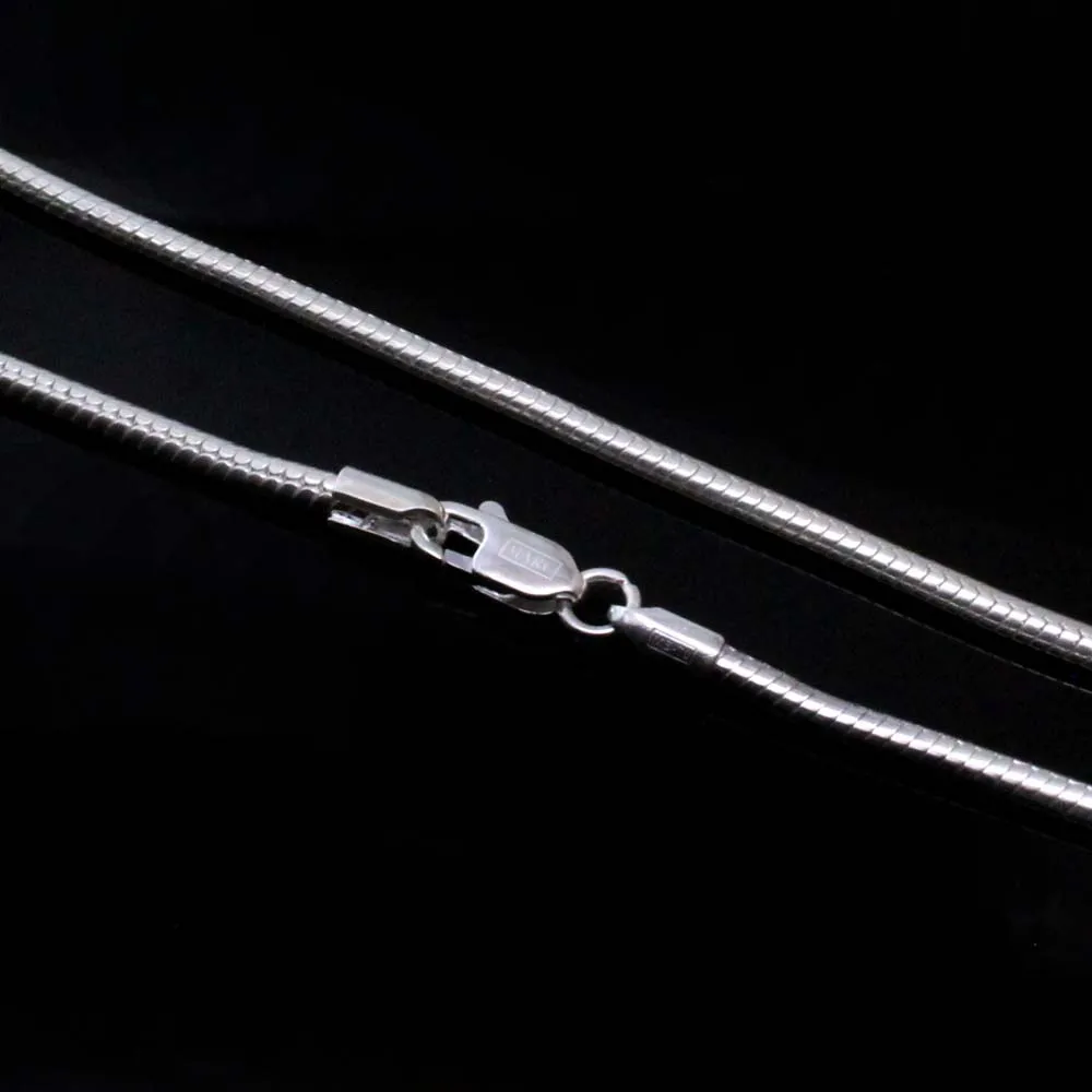 Real Sterling Silver Snake Style Chain 22" Neck Chain