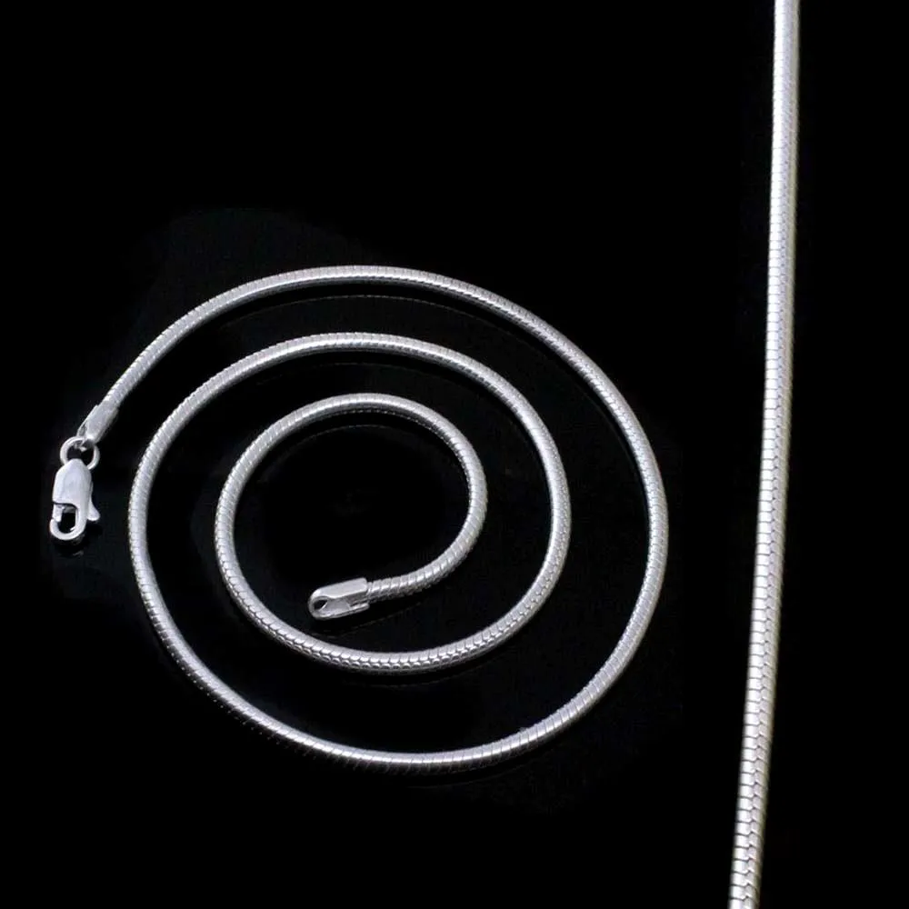 Real Sterling Silver Snake Style Chain 22" Neck Chain