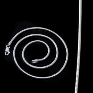 Real Sterling Silver Snake Style Chain 22" Neck Chain