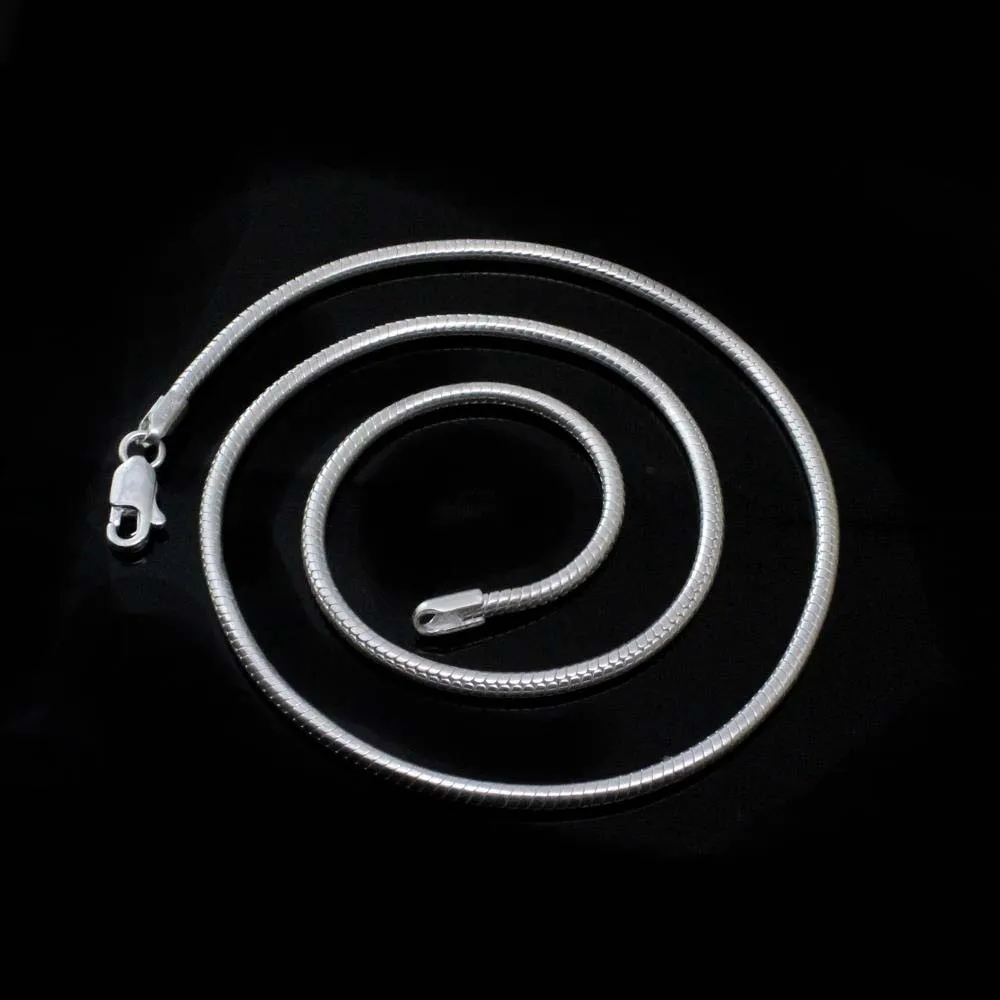 Real Sterling Silver Snake Style Chain 22" Neck Chain