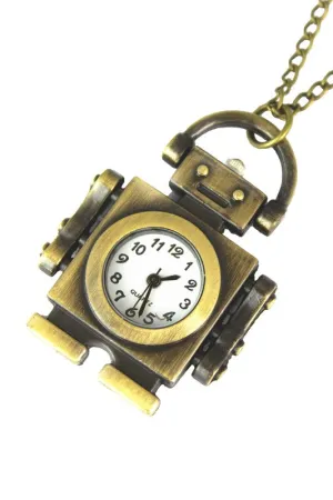 Retro Copper Robot Cartoon Pocket Watches