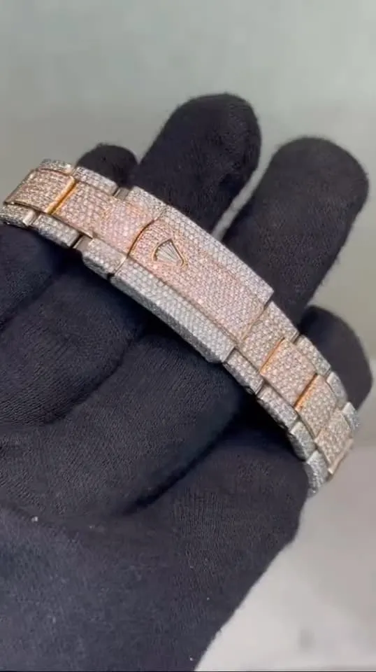 Rolex Date-Just Moissanite Diamond Watch  W 248