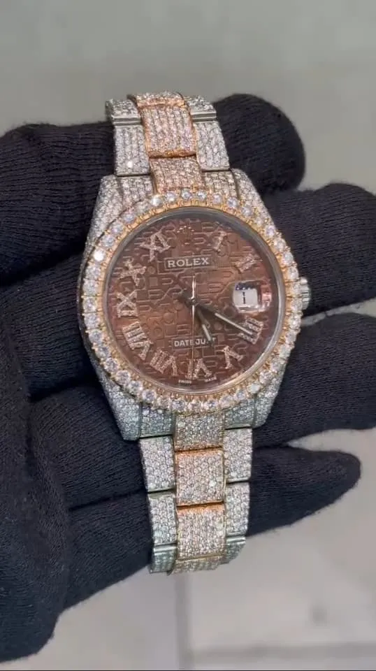 Rolex Date-Just Moissanite Diamond Watch  W 248