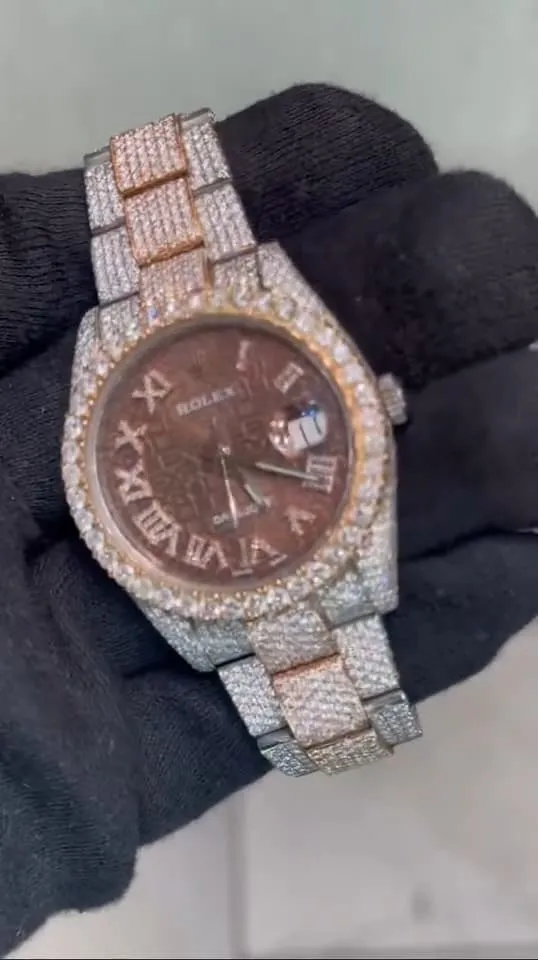 Rolex Date-Just Moissanite Diamond Watch  W 248