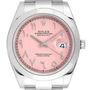 Rolex Datejust 41 126300 Stainless Steel with Custom Salmon/Arabic Dial 126300