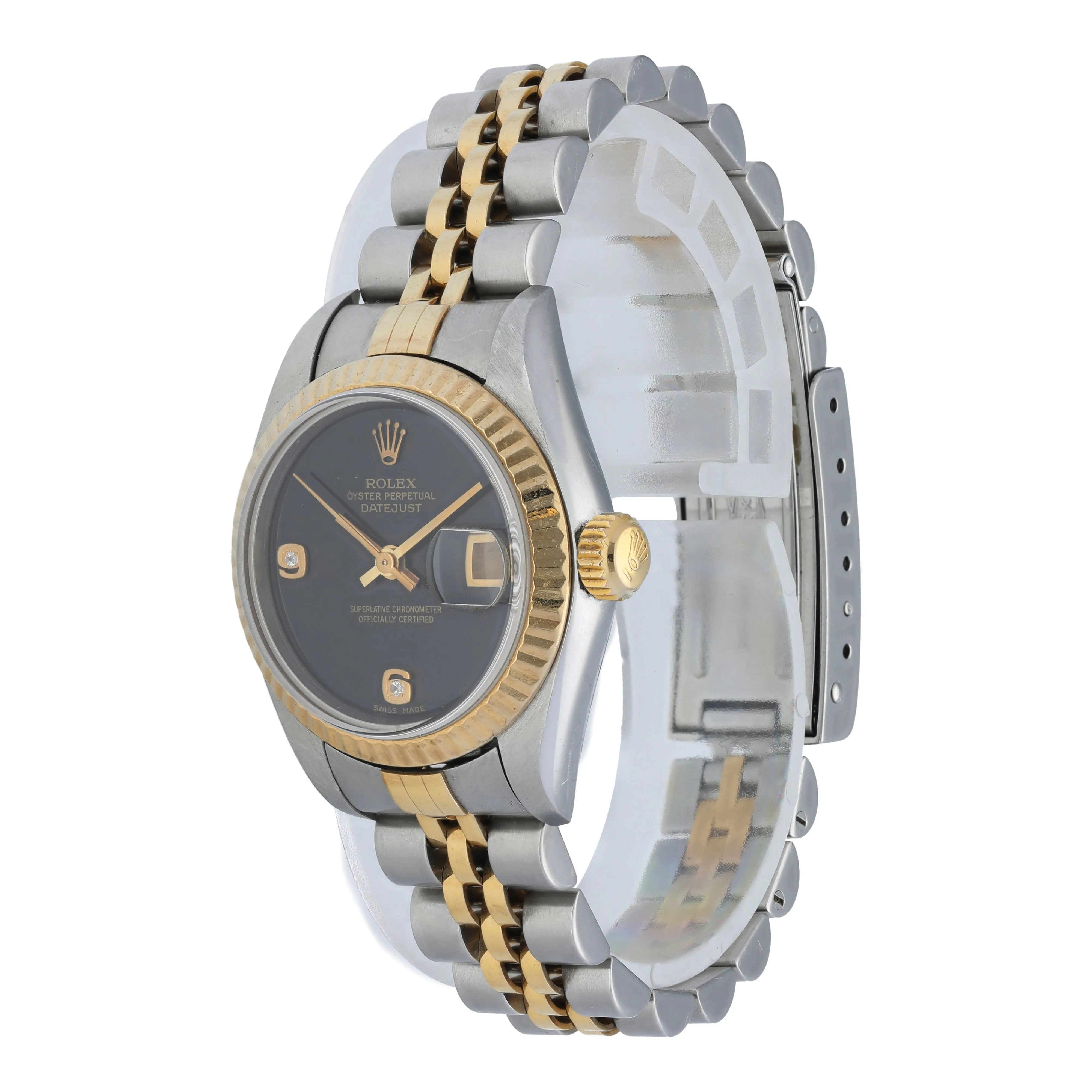 Rolex Datejust 79173 Black Onyx Dial Ladies Watch With Papers