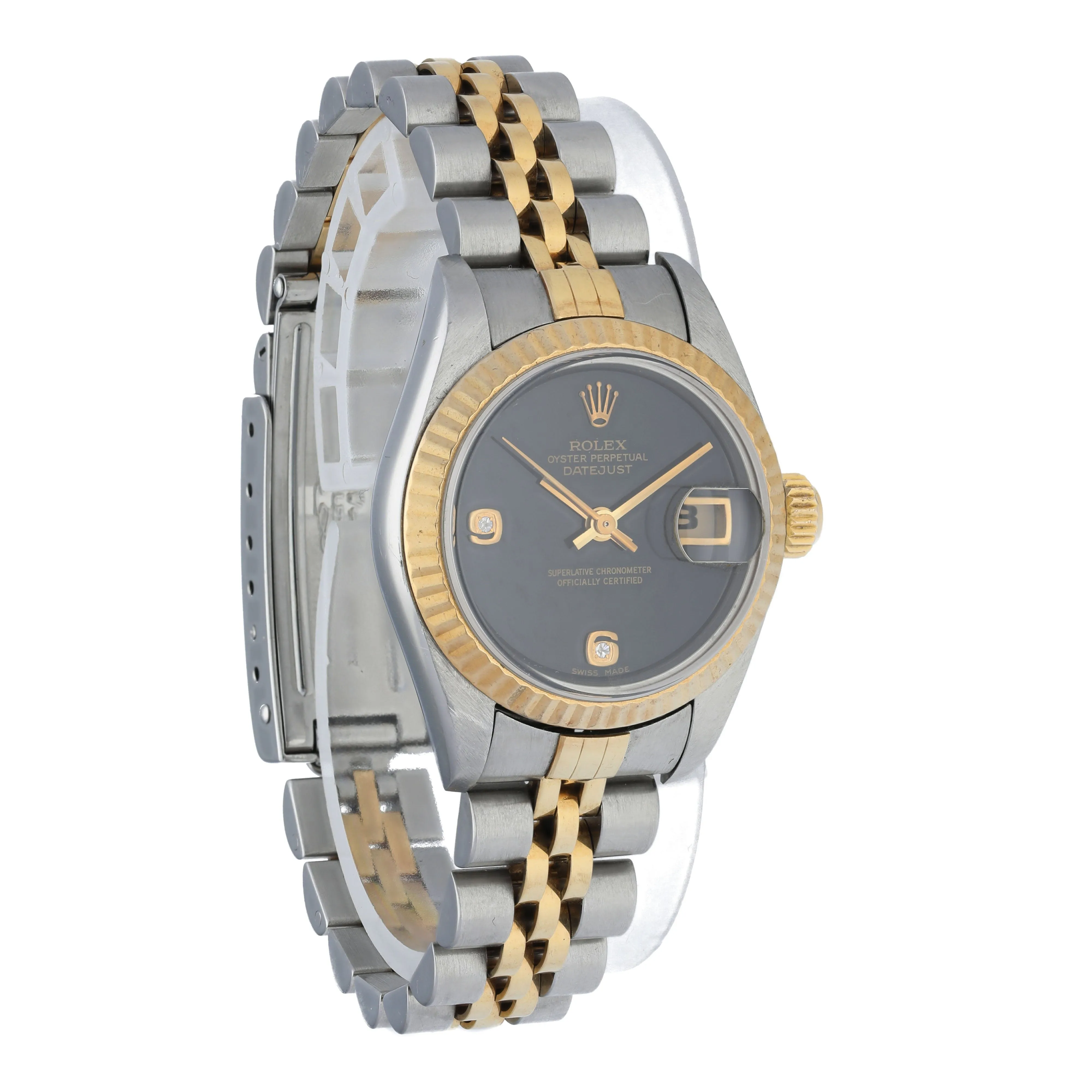 Rolex Datejust 79173 Black Onyx Dial Ladies Watch With Papers