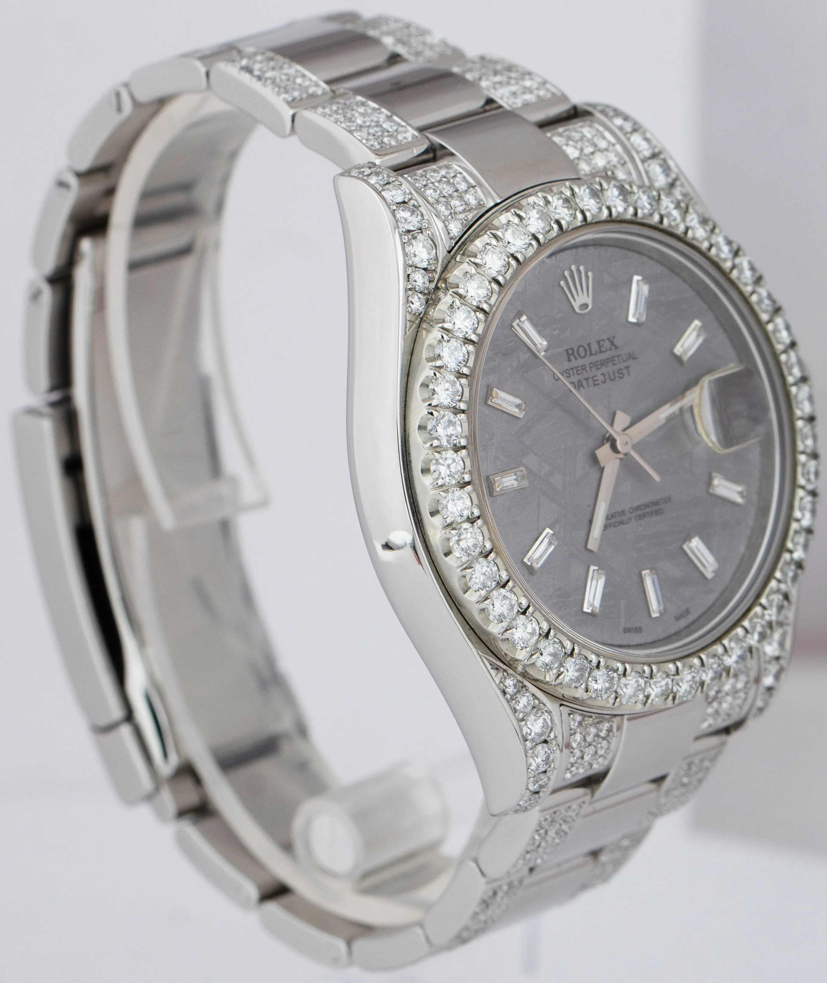 Rolex DateJust II 41mm DIAMOND METEORITE Stainless Steel Oyster Watch 116300