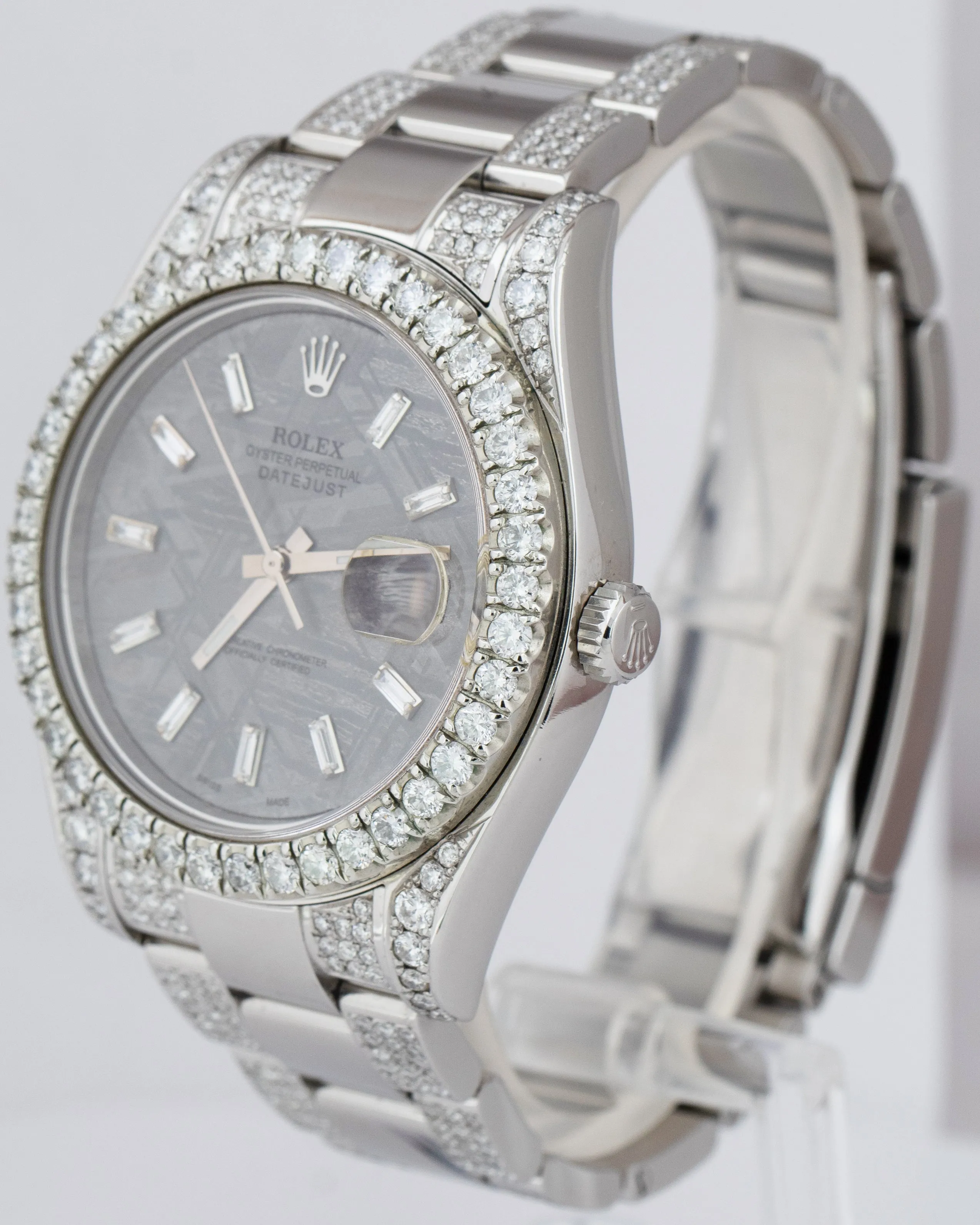 Rolex DateJust II 41mm DIAMOND METEORITE Stainless Steel Oyster Watch 116300