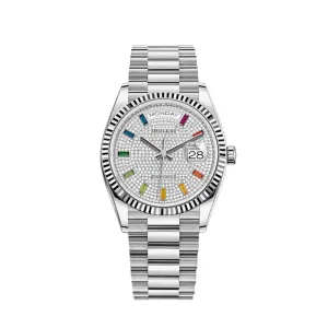 Rolex Day-Date 128239 White Gold Diamond-Paved Dial