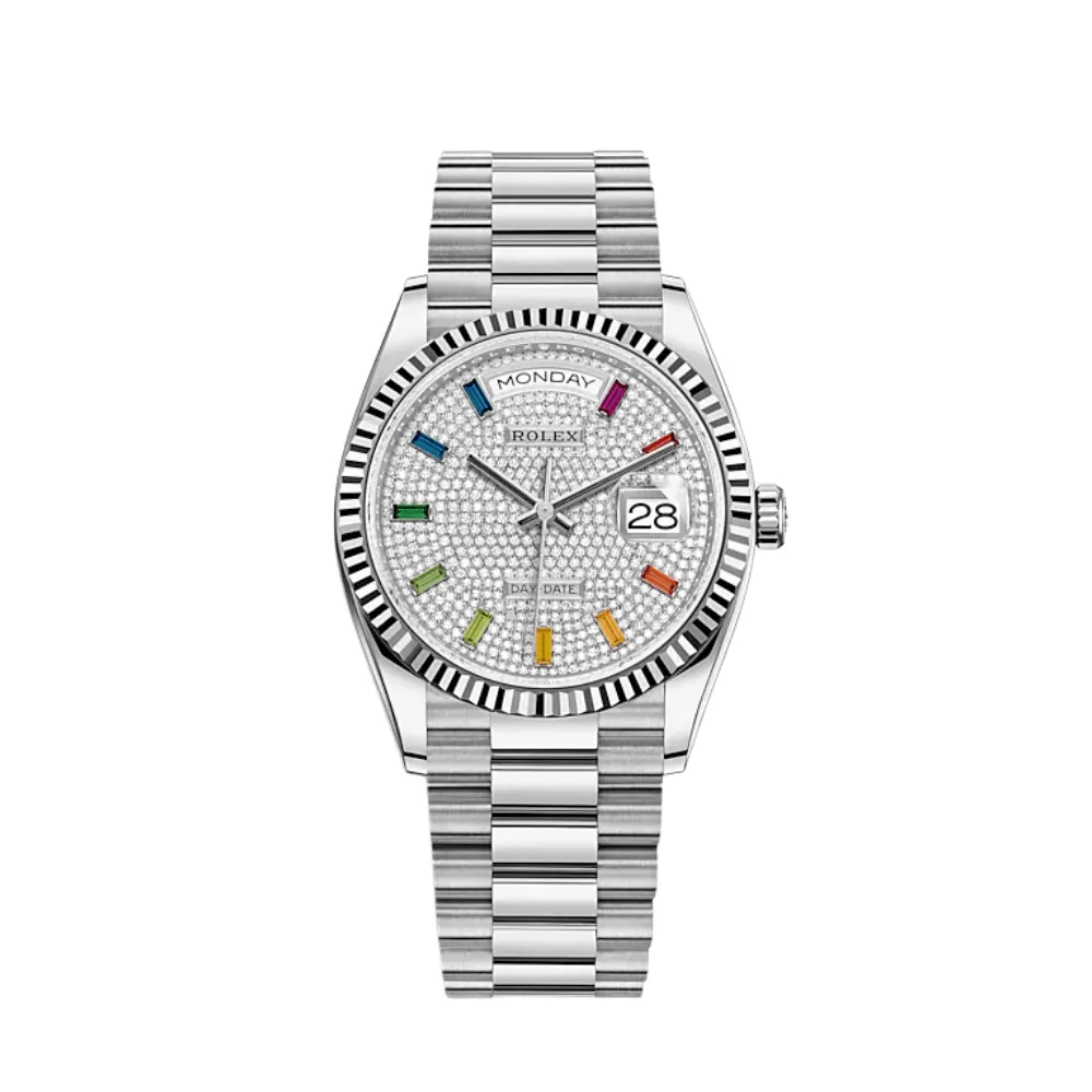 Rolex Day-Date 128239 White Gold Diamond-Paved Dial