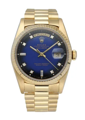 Rolex Day-Date president 18238 Diamond Dial Mens Watch Box & Papers