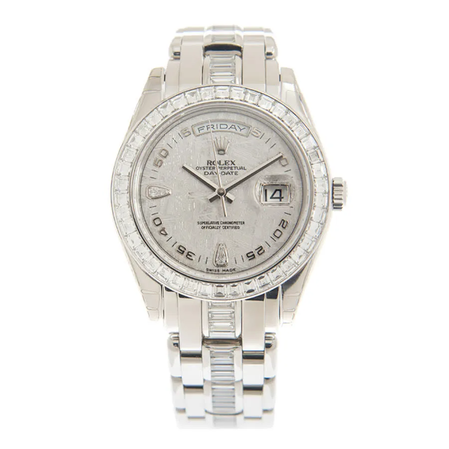 Rolex Day Date Special Edition Diamond Meteorite Dial Automatic 71 Baguette Diamond set Bracelet Men's Watch 18956
