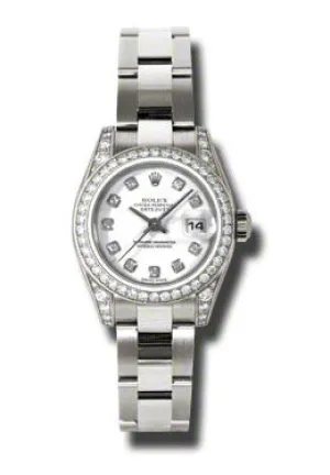 Rolex Lady Datejust 26 White Dial 18K White Gold Oyster Bracelet Automatic Watch 179159WDO