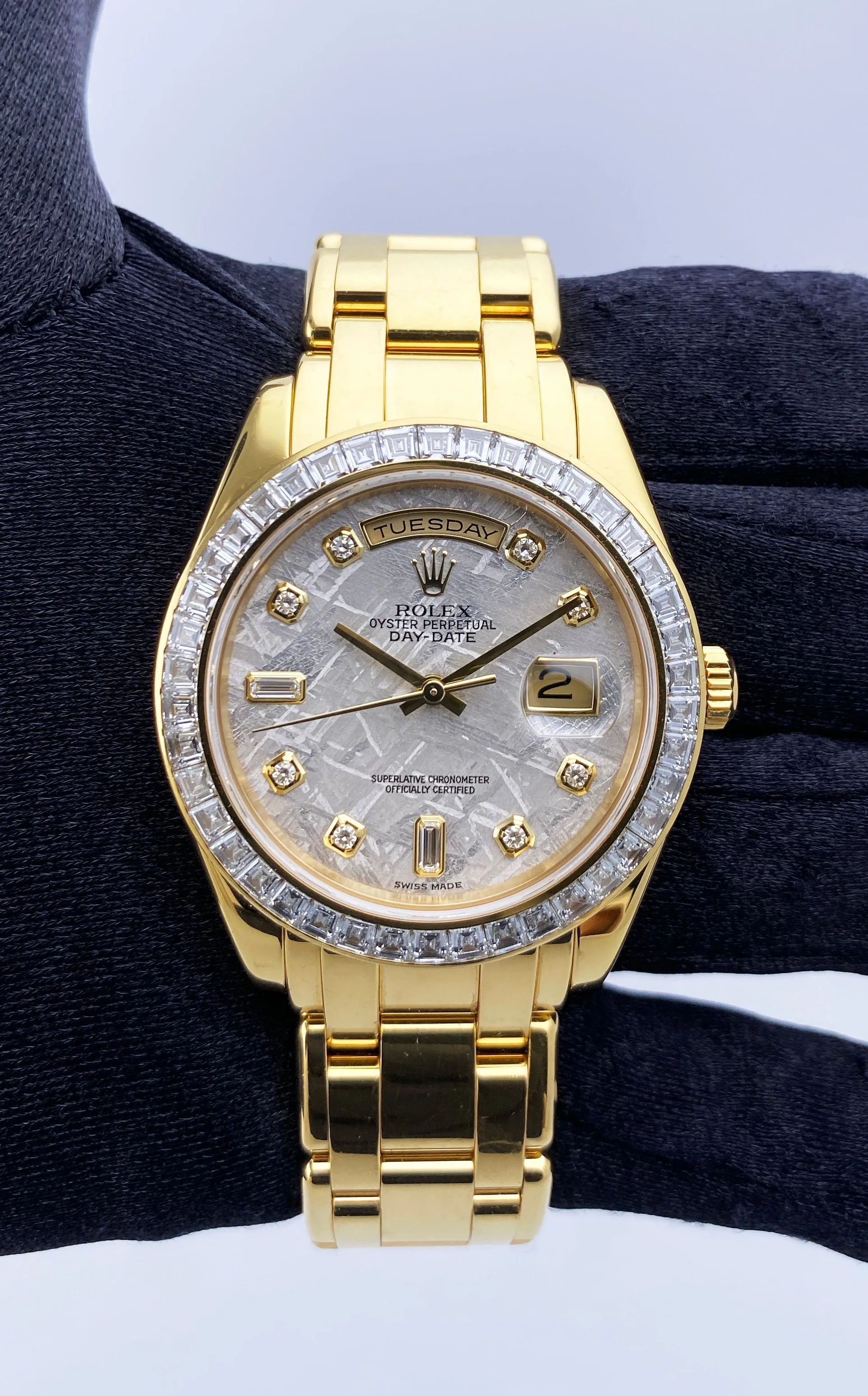 Rolex Masterpiece Day Date 18958 Meteorite Dial Mens Watch Box Papers