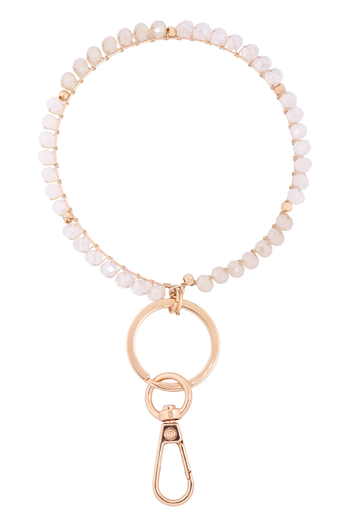 RONDELLE BEADS TWO TONE WRISTLET KEYCHAIN