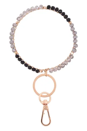 RONDELLE BEADS TWO TONE WRISTLET KEYCHAIN