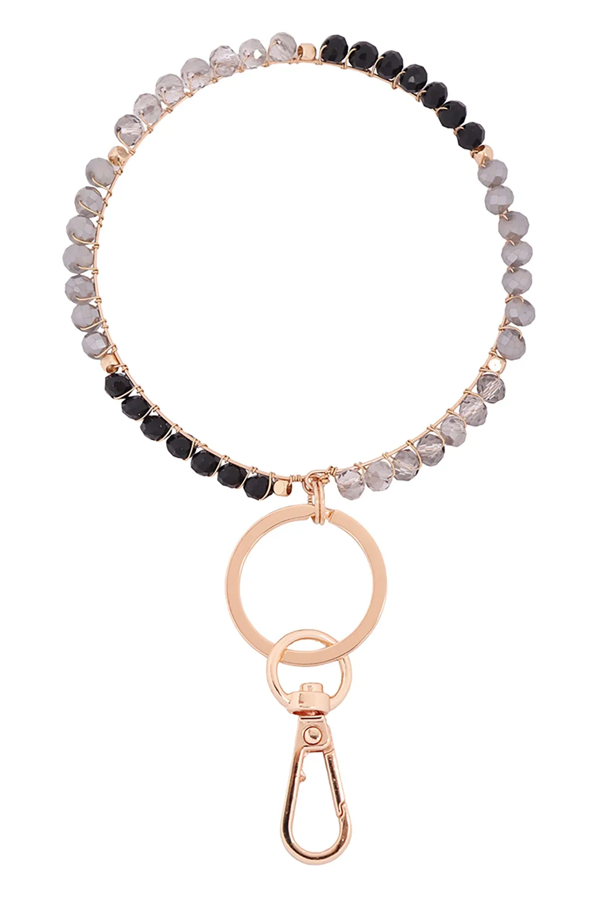 RONDELLE BEADS TWO TONE WRISTLET KEYCHAIN