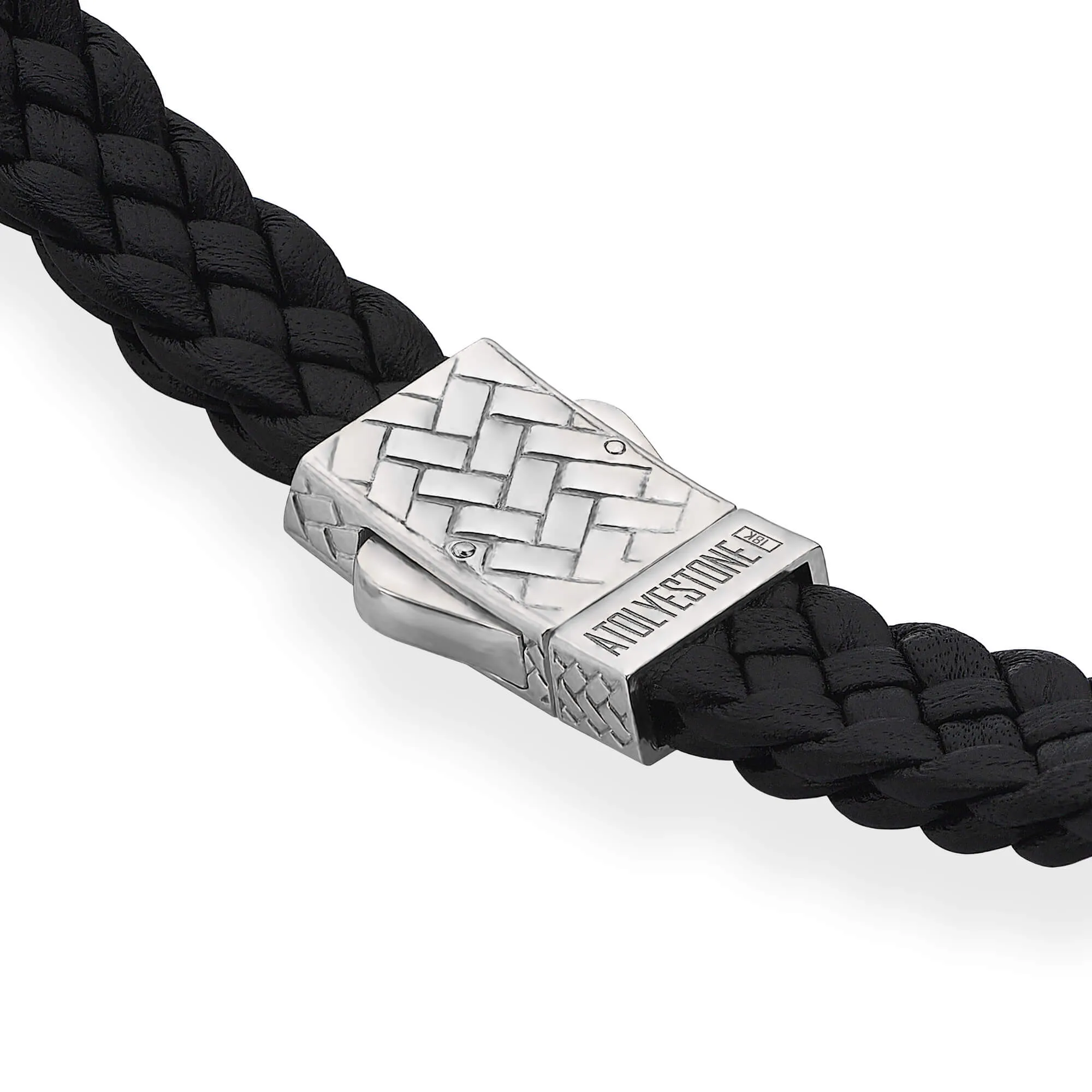 Saint Christopher Leather Bracelet in Gold