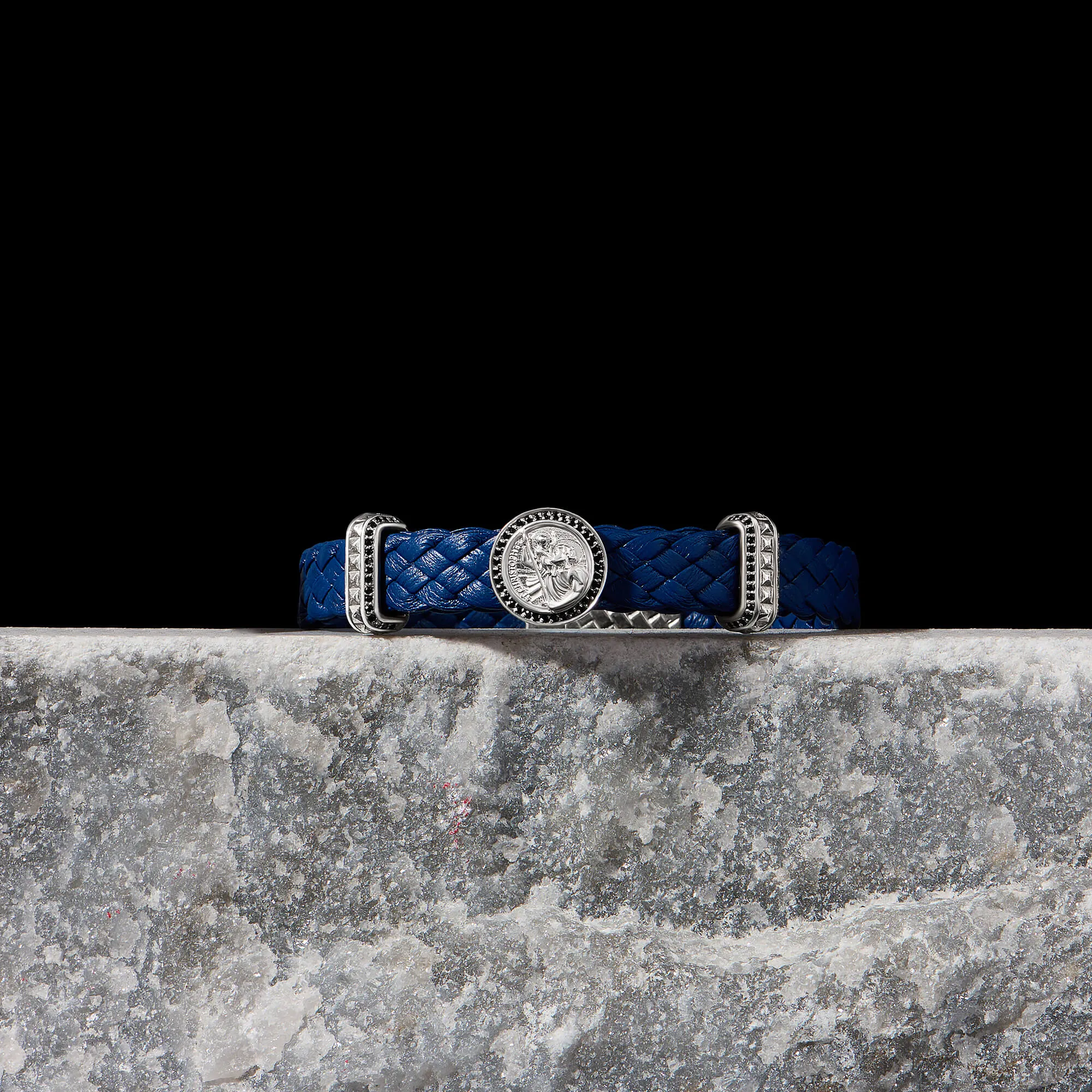 Saint Christopher Leather Bracelet in Gold