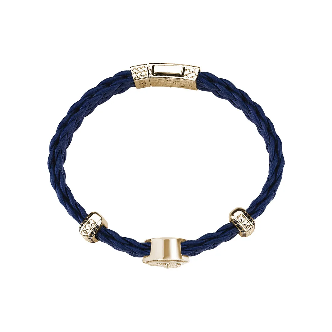 Saint Christopher Leather Bracelet in Gold