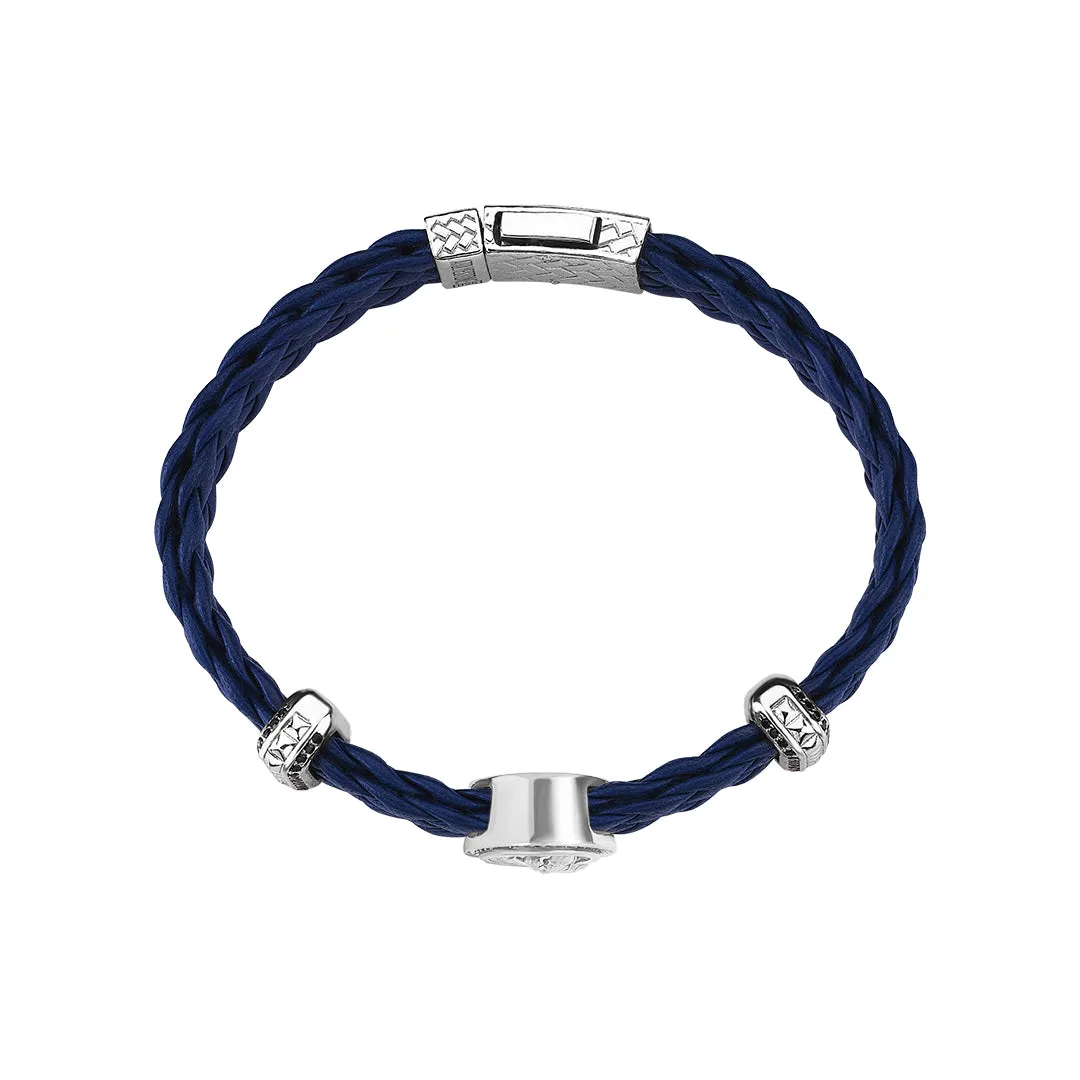 Saint Christopher Leather Bracelet in Gold