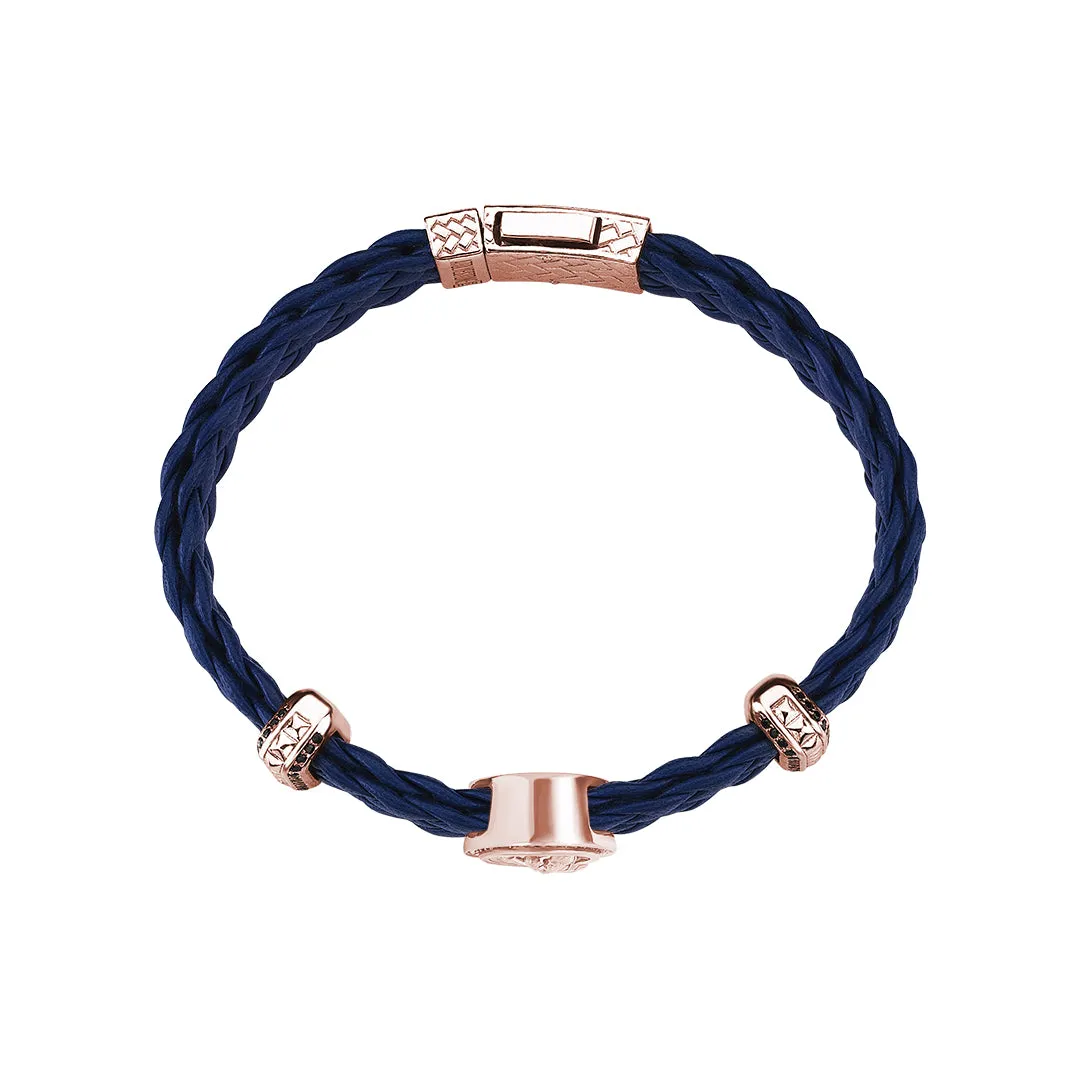 Saint Christopher Leather Bracelet in Gold