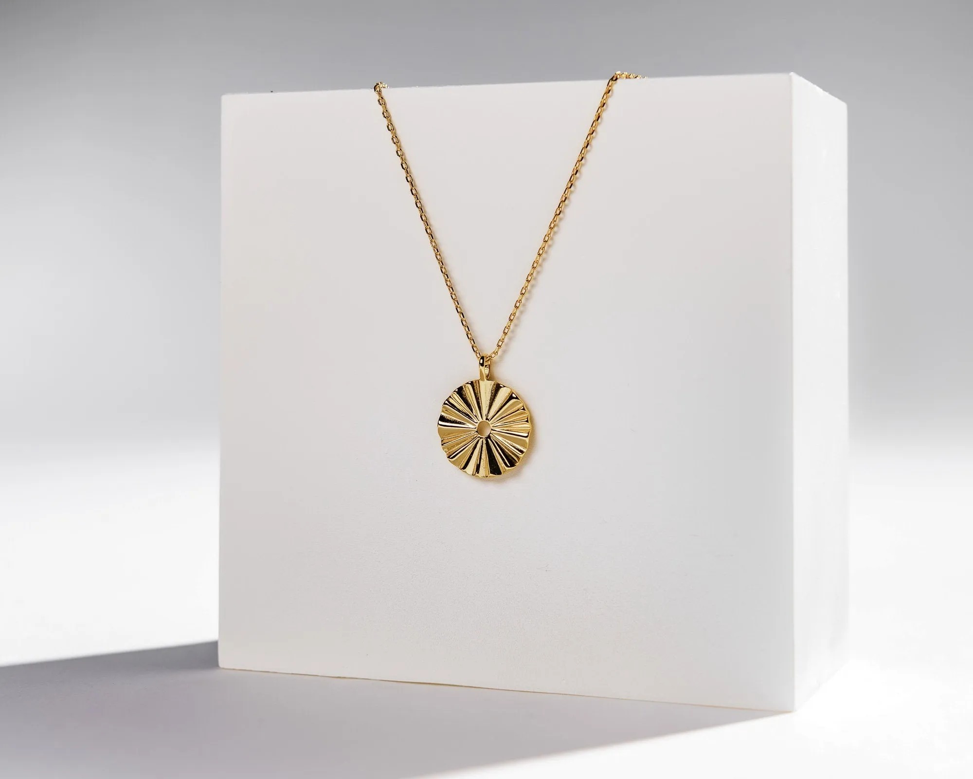 SAMARA -  Abstract vintage sunburst sunbeam necklace gold coin pendant necklace silver boho gold coin sun sunshine ray stacking necklace