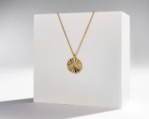 SAMARA -  Abstract vintage sunburst sunbeam necklace gold coin pendant necklace silver boho gold coin sun sunshine ray stacking necklace