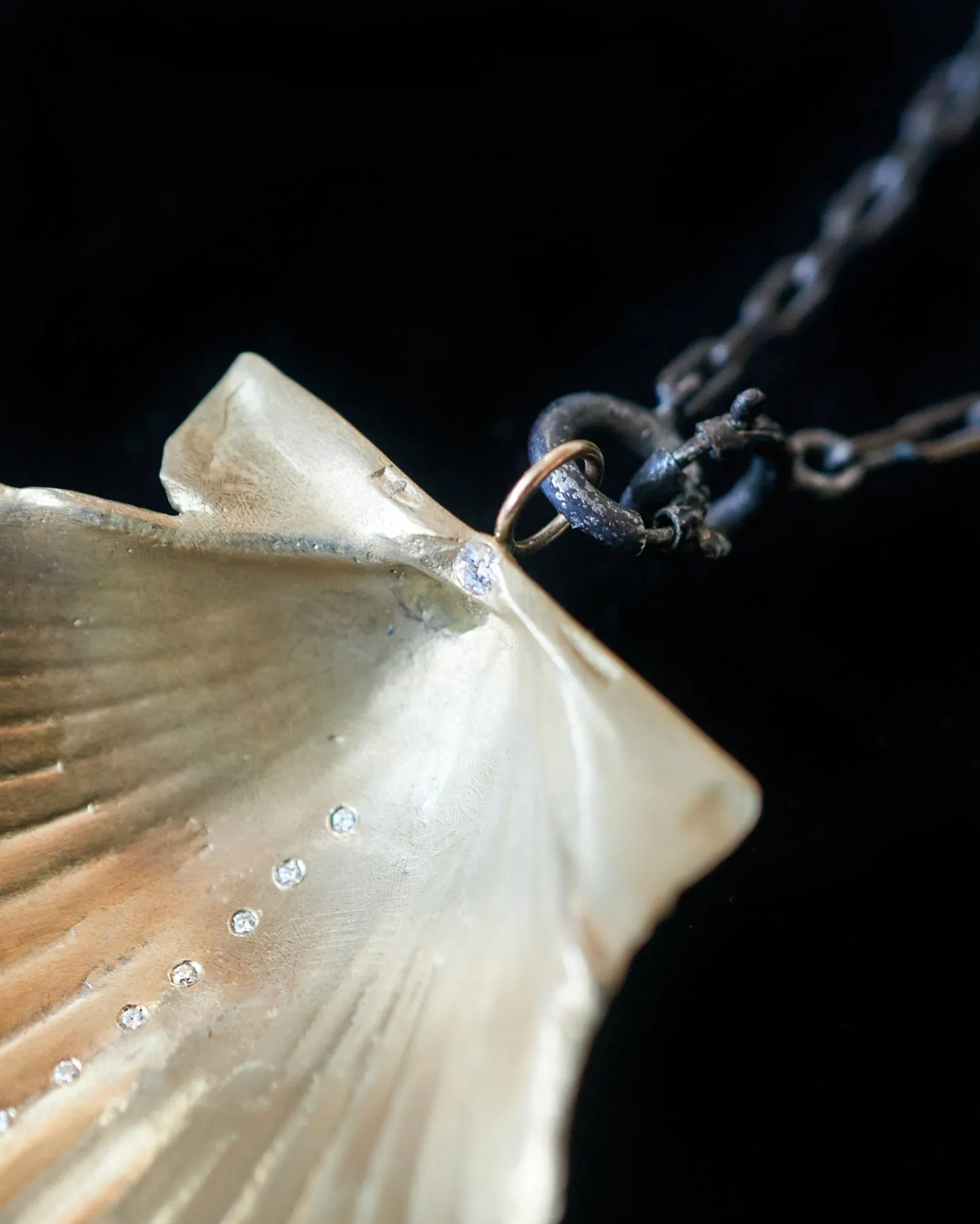 Scallop Diamond Shell Necklace