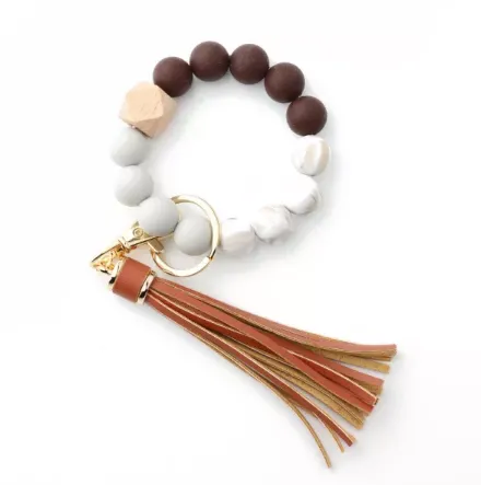 Silicone Key Ring with Tassel