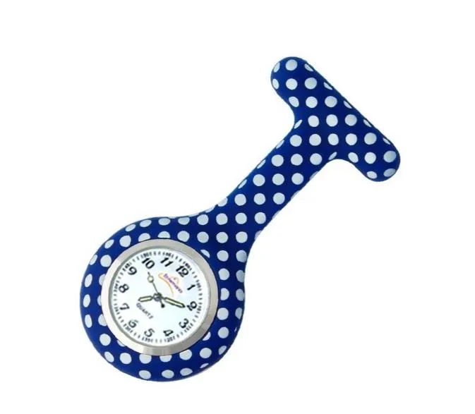 Silicone Nurse Fob Watch Quartz Machinery with Brooch Glow in the Dark Dotty
