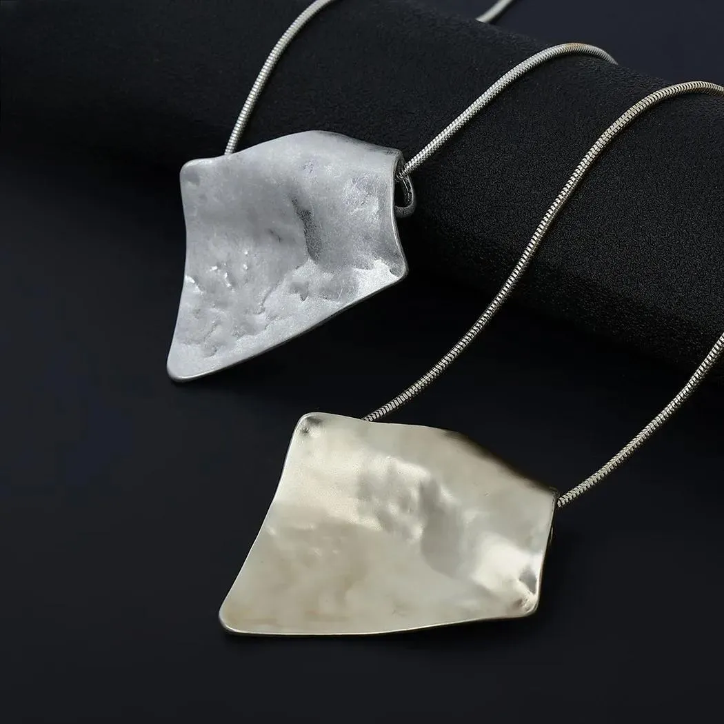 Silver Color Pendants Long Necklace Jewelry for Women Handmade Chains