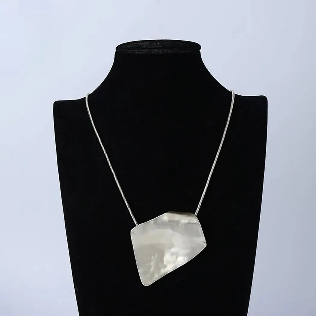 Silver Color Pendants Long Necklace Jewelry for Women Handmade Chains