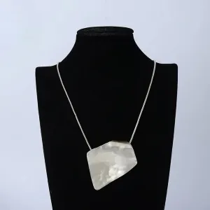Silver Color Pendants Long Necklace Jewelry for Women Handmade Chains