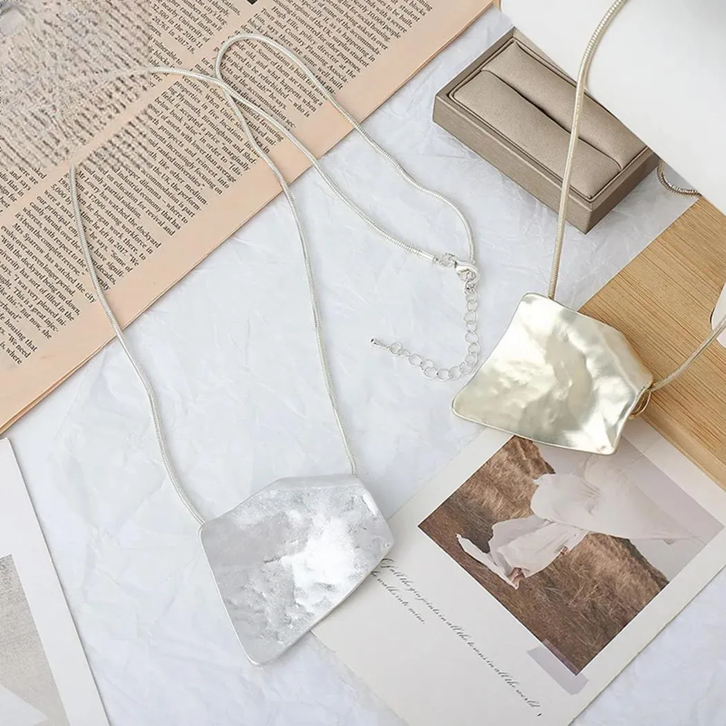 Silver Color Pendants Long Necklace Jewelry for Women Handmade Chains