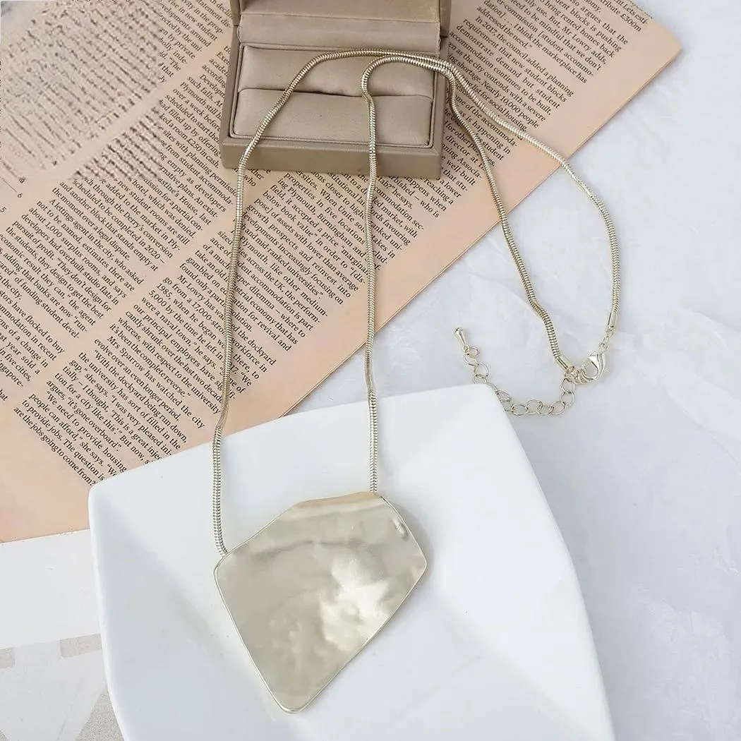 Silver Color Pendants Long Necklace Jewelry for Women Handmade Chains